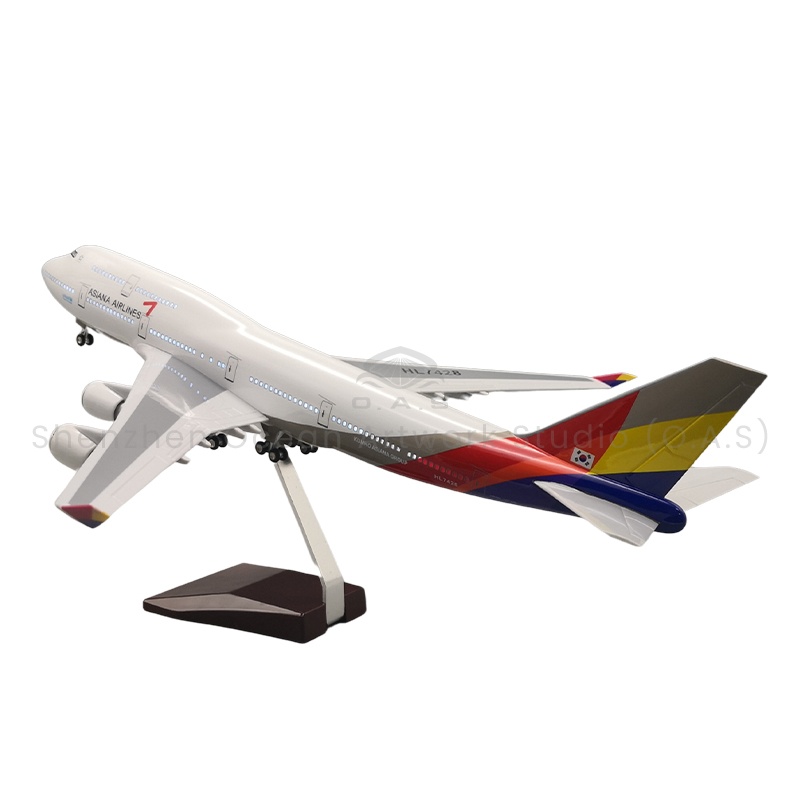 【LA】Aircraft Plane Model for Gift 1:150 Scale Model Aircrafts 747 Asiana Airlines 47cm Boeing Model Airplanes