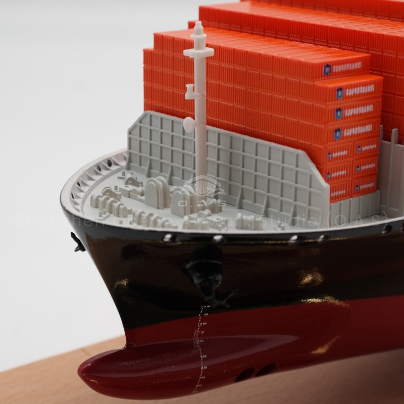 【LAC】Customizable 45cm SAFETRANS Souvenir Nautical Model Handmade Business Gifts Metal Alloy Container Ship Model