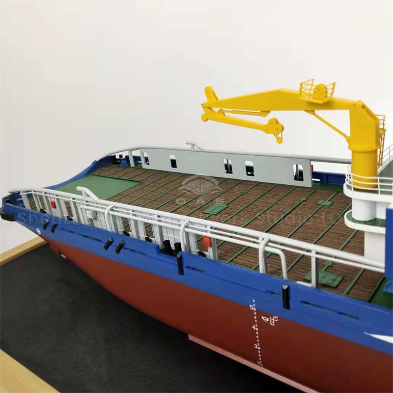 This ocean engineering ship model produced by O.A.S is a wonderful interpretation of modern Marine technology. It uses high-quality materials to finely restore the complex structure and powerful functions of engineering ships. The crane, drilling equipment and other details on the model are vivid, showing the extraordinary strength of the engineering ship in the deep sea operation.Amber@vesselmodel.com Tel:+86 18038048785
