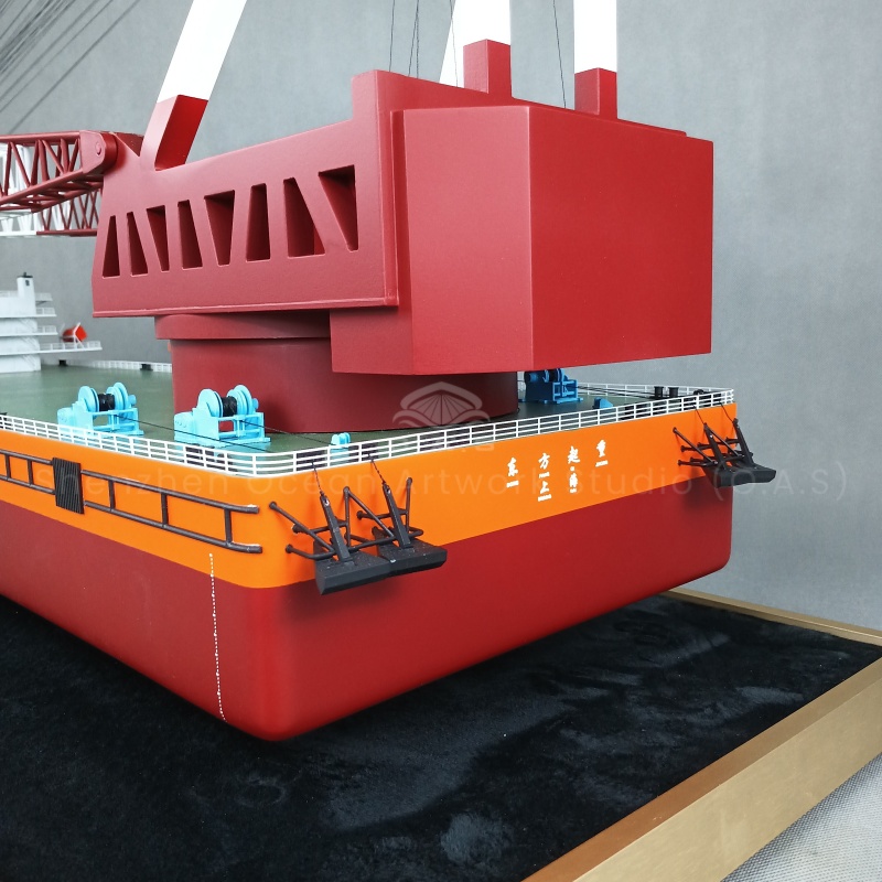 The crane model produced by O.A.S usually contains key components such as the hull, crane and cockpit, and the model can be used for hull simulation to help understand the structural characteristics and operation of the crane.Amber@vesselmodel.com Tel:+86 18038048785