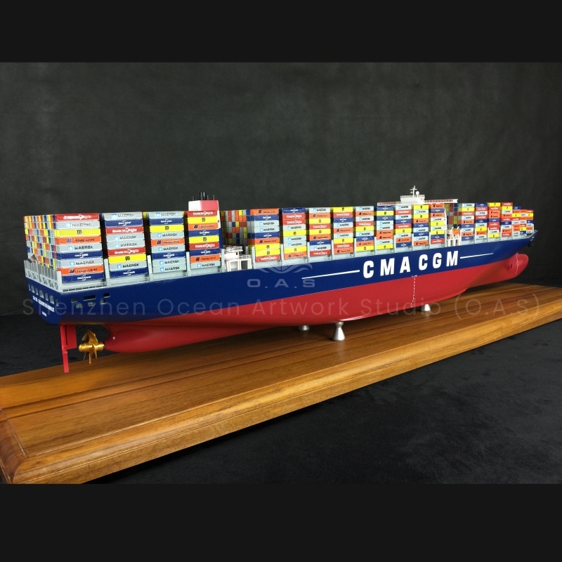 【LAC】O.A.S Manufacturer Handicraft Ship Model Upscale  Business Gifts Custom 127cm CMA CGM Container Ship Model
