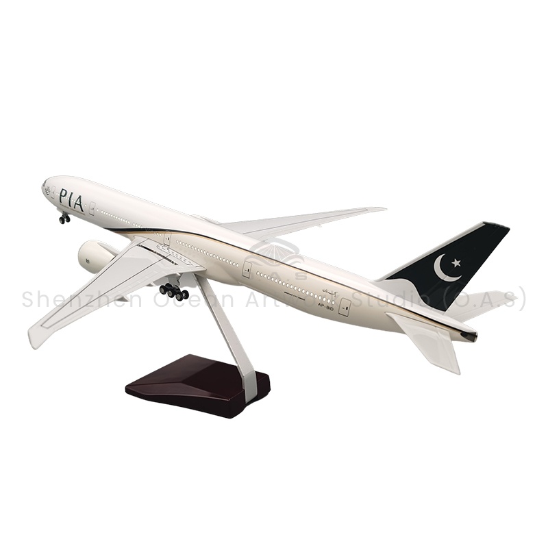 【LA】Flymodell 1:157 skalamodell fly med lys 777 Pakistan Airlines 47 cm Boeing modellfly til gave for pilot