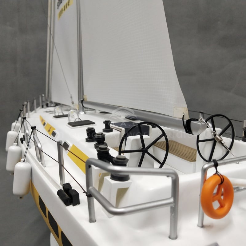 This 95cm static sailboat model by O.A.S is not to be missed. We focus on individual sailboat model customization, based on the real boat, from smooth hull to white sail, accurate restoration. Mass production, to ensure the duration and quality, into the enterprise elements, can highlight the spirit of striving, decorate the office space, gifts to customers are suitable.Amber@vesselmodel.com Tel: +86 18038048785