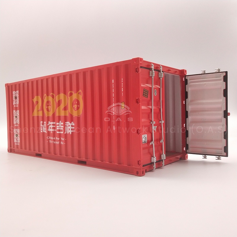 O.A.S ship model factory, undertake 1:20 theme container container model company logo customization. The team will focus on the project theme, the company's characteristics and creative ideas into the design, with the help of professional 3D modeling and fine engraving technology, the company logo is vividly presented on the model. The proportion is accurate, the texture is outstanding, and it creates a unique propaganda