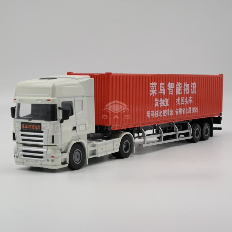 【LAC】O.A.S Container Model Factory Shipping Gift Customized 1:50 Logistics CNZN Alloy Material  Container Model Truck