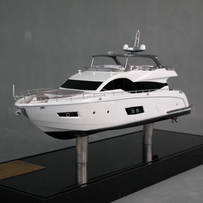 【LAC】Handmade 49cm Wally Yacht Ship Model Customized Business Gift Plastic Crafts Featuring Sunseeker Bertram Other Yacht Brands