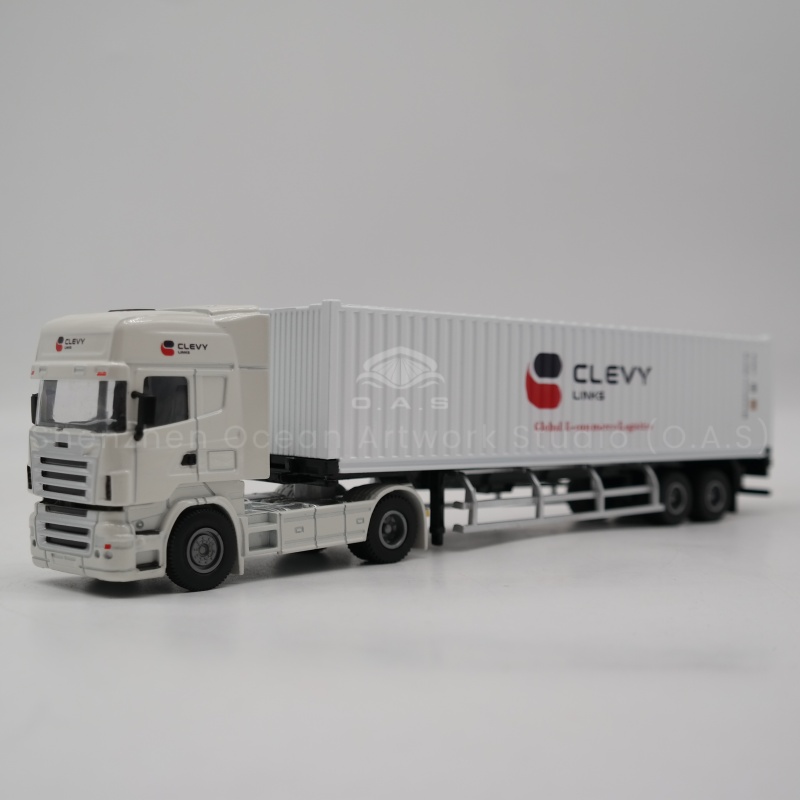 【LAC】O.A.S Container Model Factory Shipping Gift Customized 1:50 CLEVY Alloy Material  Container Model Truck