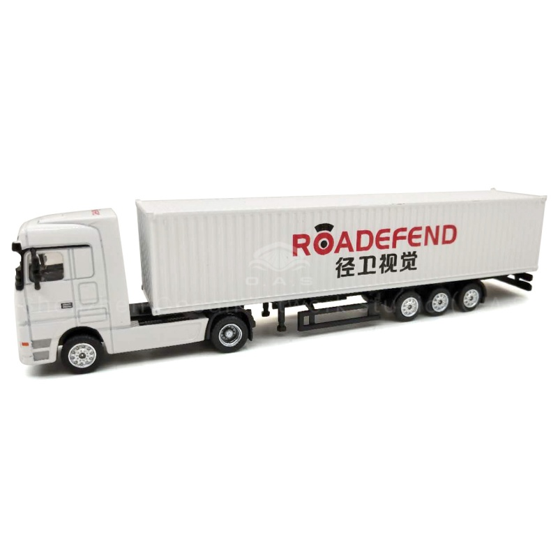【LAC】O.A.S 1:87 Logistics Alloy Truck Model Customized Factory Shipping Gift Toy Kids Unisex Casting Technique Boys Car Type Wheels