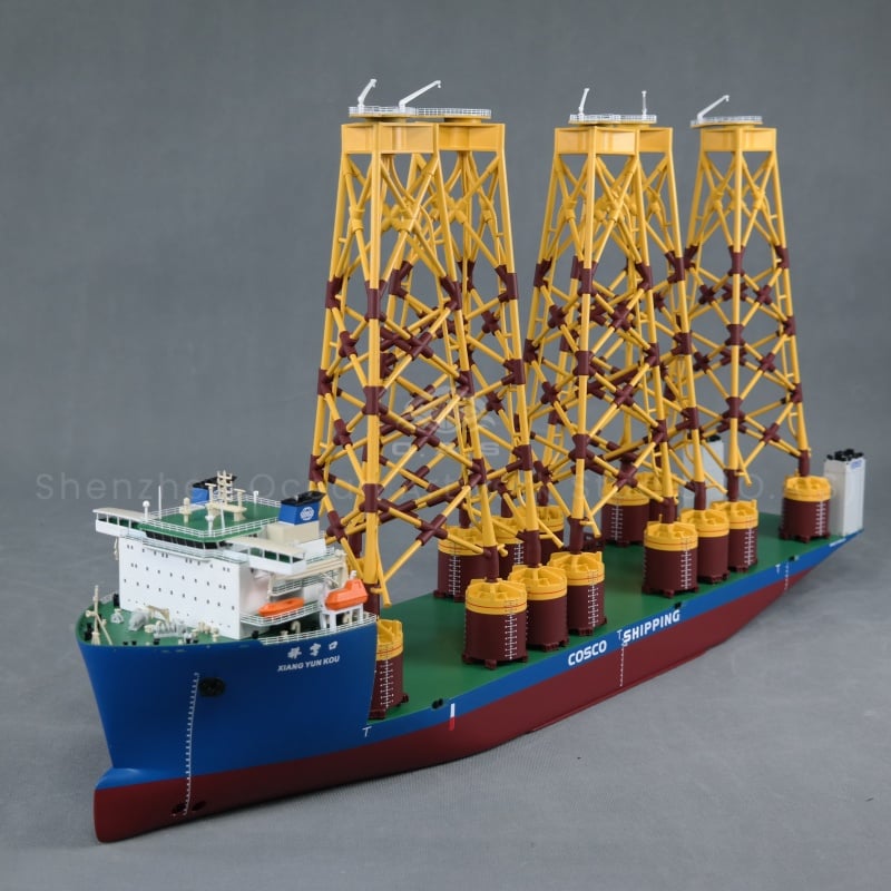 【NAC】Cargo Shipment Handmade Plastic Crafts Ocean Artwork Studio Customized 86.8cm Transport Ship Model Crane Miniature Boat Model