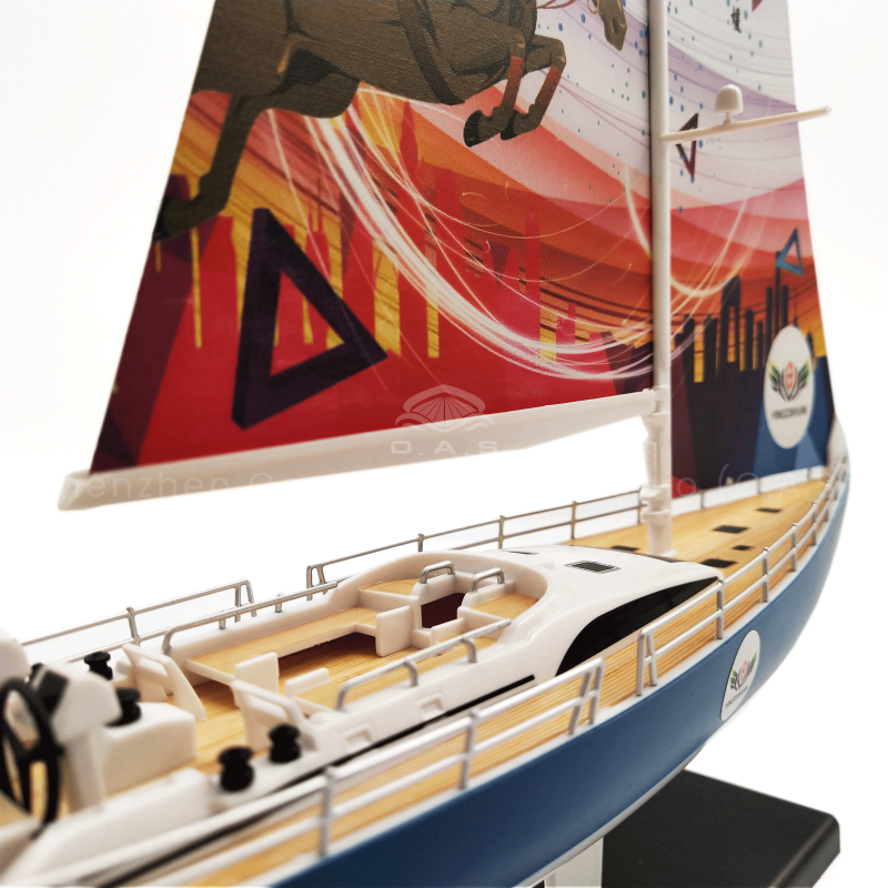 O.A.S Ship Model Factory is highly competent and specializes in customizing 28cm OP sailboat models. It can be ingeniously integrated into the LOGO of a sailboat. With meticulous carving, the hull is exquisite, the sail surface is smooth, and the LOGO is eye-catching. Whether as the finishing touch of an office space or a distinctive gift for business interactions, it can showcase the unique style of an enterprise and help it set sail in the business world. Amber@vesselmodel.com Tel: +86 18038048785