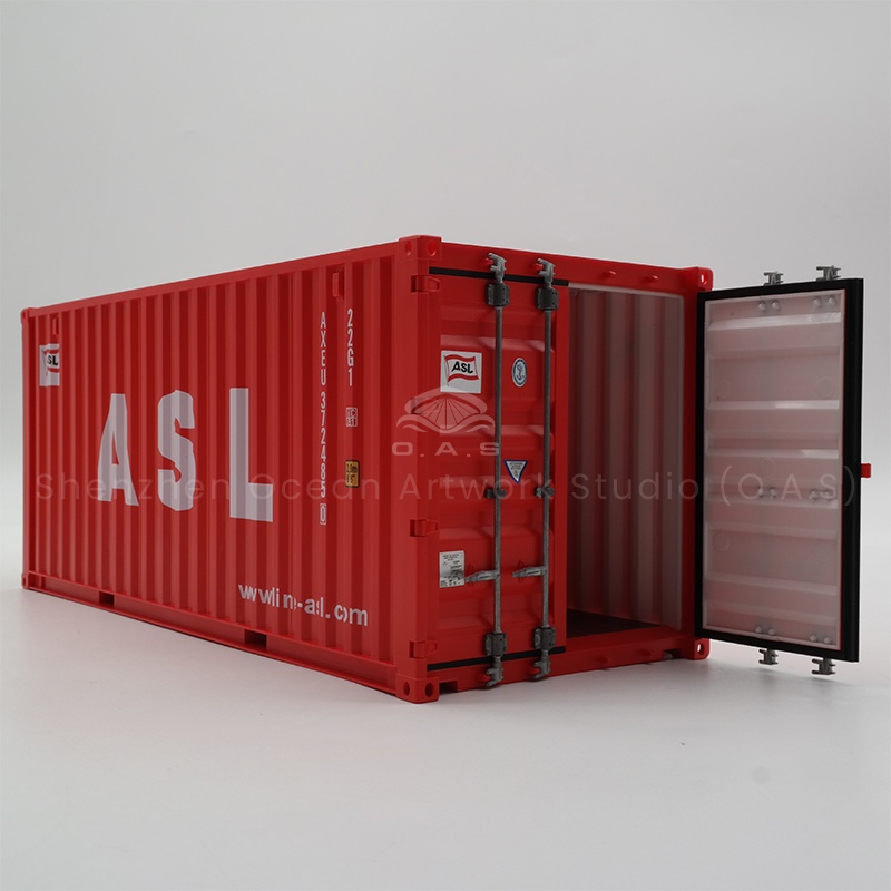 O.A.S ship model factory focus on 20 feet theme container container model company logo customization. The design team has a deep understanding of the corporate brand culture and theme needs, through 3D modeling, manual engraving and other technologies, the logo and model modeling are cleverly combined to ensure that the model has theme characteristics, but also can highlight the corporate image, to help you create your own brand publicity props. Amber@vesselmodel.com Tel: +86 18038048785