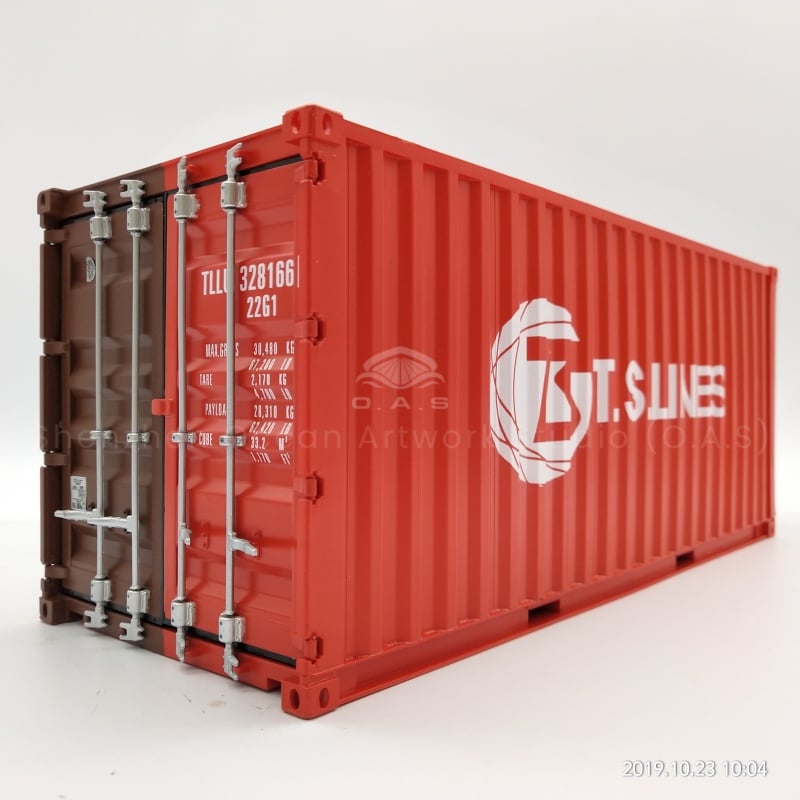 【LAC】O.A.S Container Model Factory Customized Scale1:20 Plastic Crafts Shipping Boxes  TS LINES Display Container Model