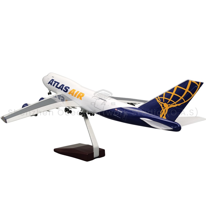 【LA】Aircraft Plane Model for Gift 1:150  Scale Model Aircrafts 747 Atlas Air 47cm Boeing Model Airplanes