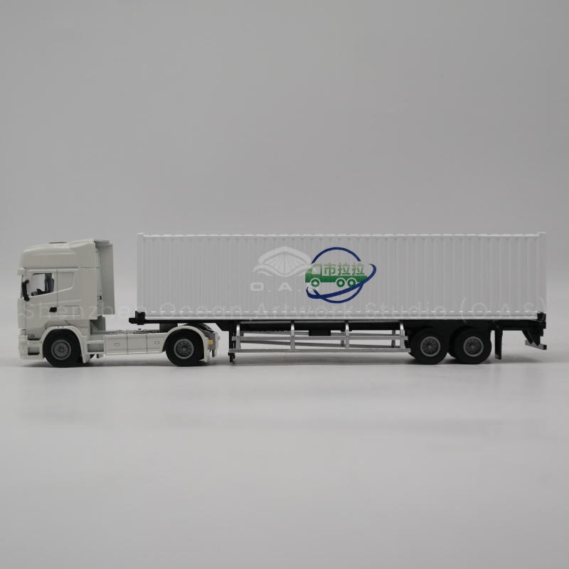 Customize 1:50 logistics container truck models at O.A.S ship Model factory. In the early stage, the professional team will communicate with you deeply and accurately grasp the needs; In the production, the use of advanced technology and high-quality alloy, strict control of each process; After completion, repeat the inspection before delivery. Full transparency, for you to create exclusive collection card model gifts. Amber@vesselmodel.com Tel: +86 18038048785