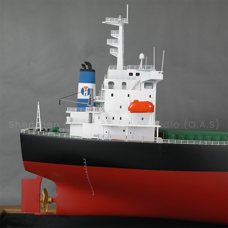 O.A.S produces this 120CM static bulk carrier model, customized by a professional shipyard, which is an excellent choice for the company's decoration. The shipyard uses exquisite craftsmanship to accurately copy the ship's structure, from the cabin to the side, every detail demonstrates quality. After enterprise customization, placed in the company, it can not only show the strength of the enterprise, but also means that the steady progress in the business sea, smooth sailing.Amber@vesselmodel.com Tel: +86 18038048785