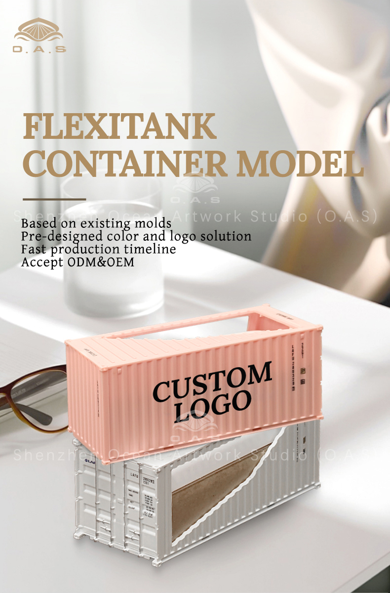 O.A.S manufacturers carefully carved 1:35 LAF container liquid bag container model, accurate replica 20 feet liquid bag container, from the box structure to the details of the liquid bag are lifelike. Professional logo customization services can be cleverly integrated into the corporate logo, whether it is placed in the exhibition hall to attract attention, or as a business gift, it can effectively spread the brand, highlight the professional image of the enterprise, and quickly customize to open the exclusive brand display journey. Amber@vesselmodel.com Tel: +86 18038048785