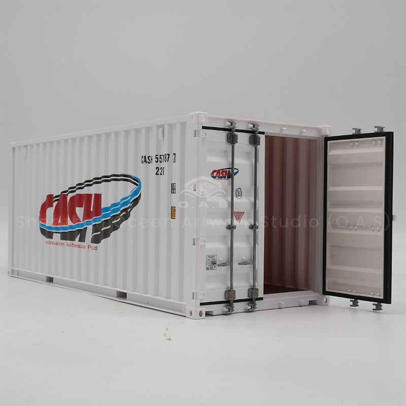 O.A.S as a professional container model manufacturers, we ingenuity to create 1:20 creative container model, standard 20 feet real container. The model combines cutting-edge design with exquisite craftsmanship, adding ingenious creative details. Support logo customization, from creative idea to finished product landing, accurate integration of brand elements, whether it is business gifts, or nautical collection, can meet the needs.Amber@vesselmodel.com Tel:+86 18038048785