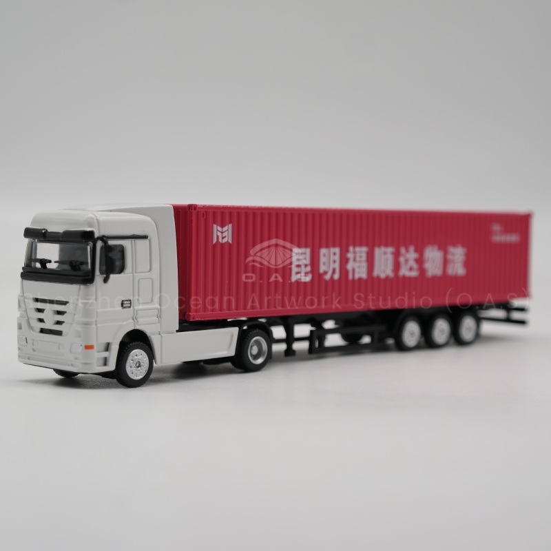 【LAC】O.A.S Container Model Factory Shipping Gift Toy Truck Customized 1:87 KUNMING Alloy  Container Model Truck