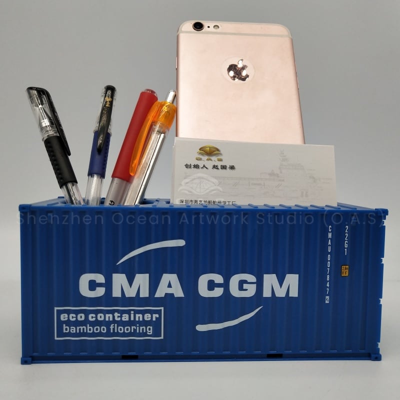 【LAC】CMA CGM Plastic Storage Box  Model  Scale 1:35  Shipping Container O.A.S Factory Customizable Pen Holder  Model