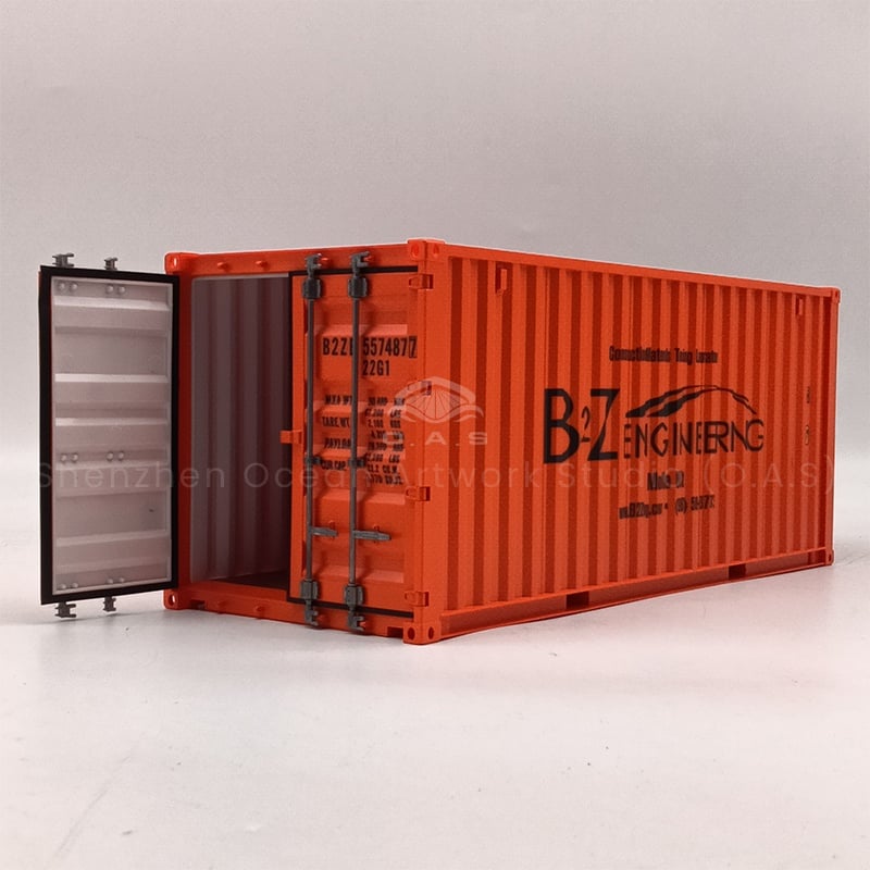 【LAC】O.A.S Factory Customized 1:20 Scale Plastic Crafts Shipping Boxes BZ Container Model  Easter Gifts Made Durable Paper