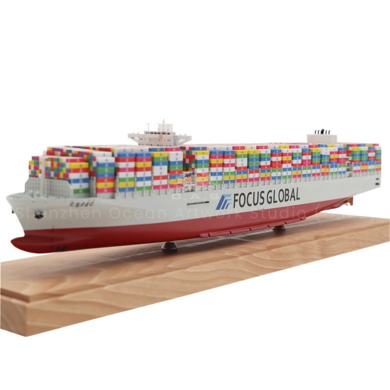 【LAC】O.A.S Customized 1:888 Scale Shipping Model 45cm Factory Container Ship for Promotional & Business Gifts