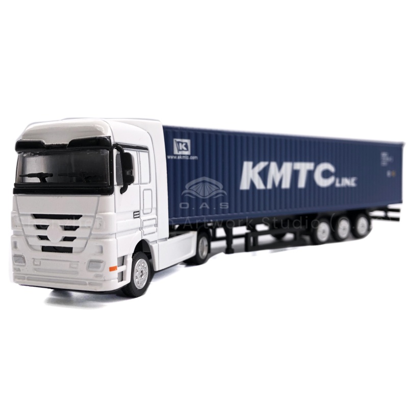 【LAC】Scale 1:87  Truck  Model Shipping Line Logistics  KMTC Alloy Material Customized Container Truck Model
