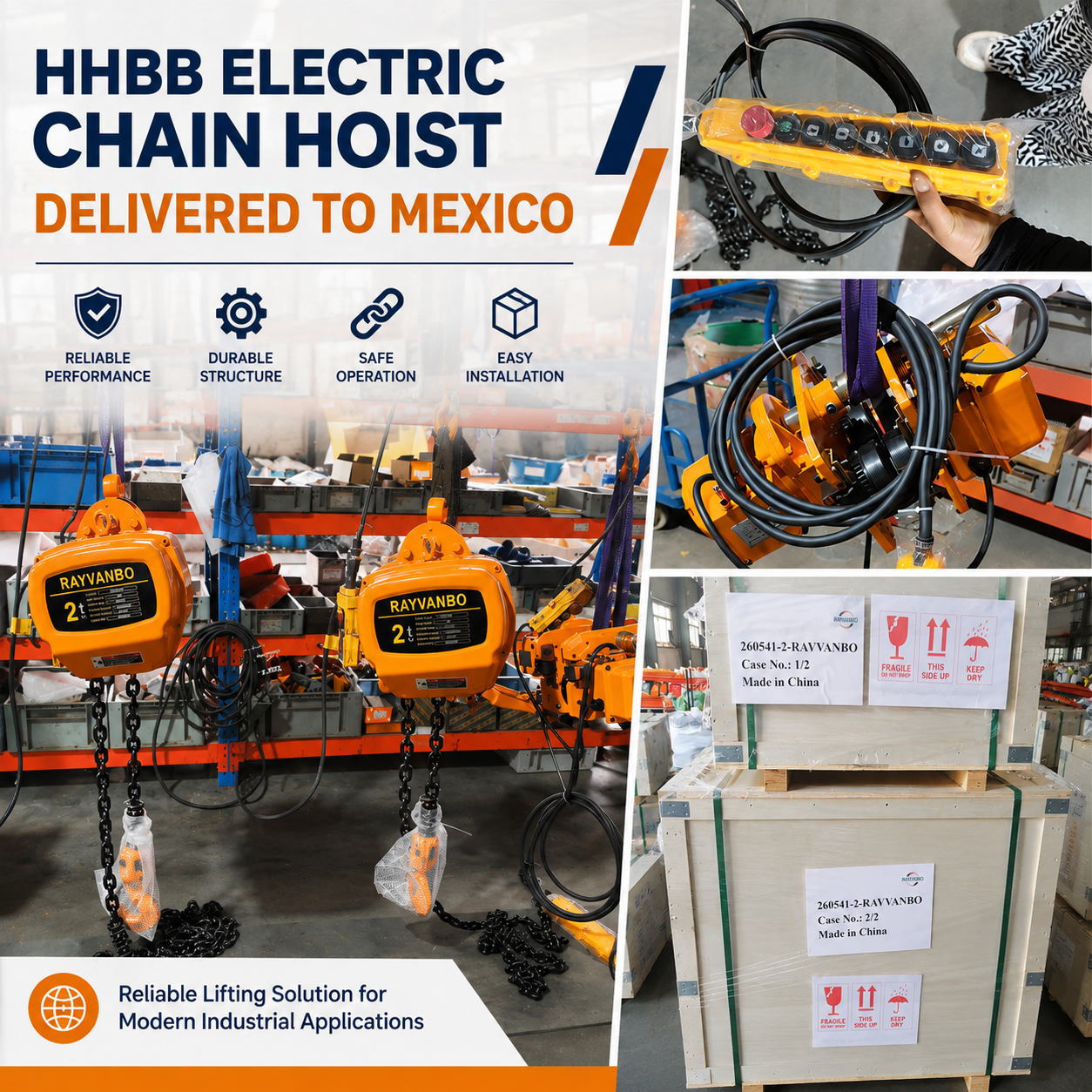 HHBB Electric Chain Hoist Delivered to Mexico to Improve Daily Lifting Efficiency