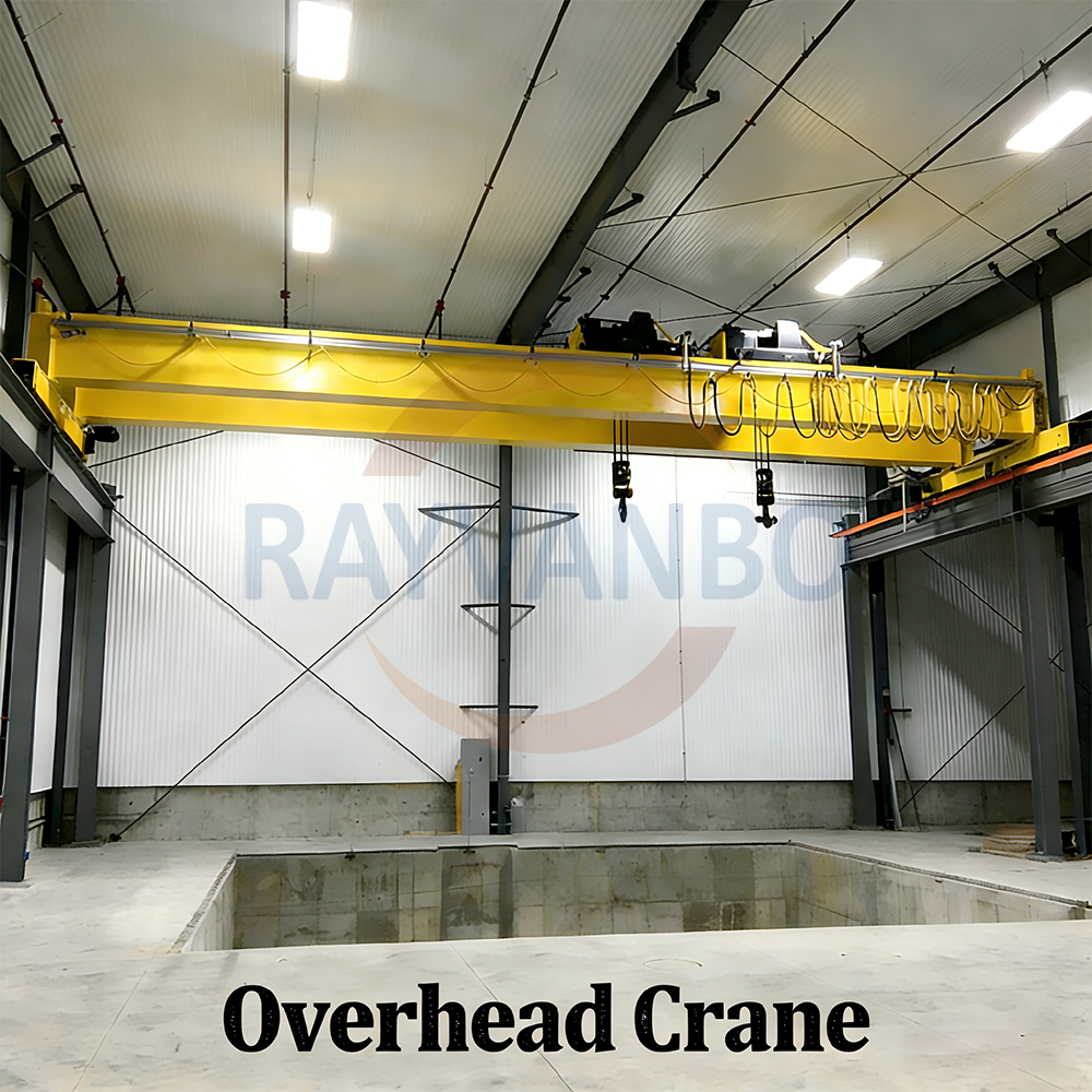 Why do factories often use overhead cranes?