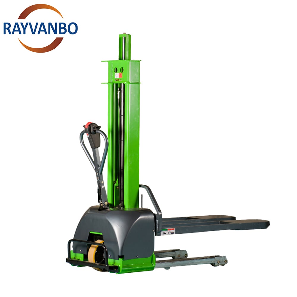 Full Electric Pallet Stacker With 1t 1.3t 1.5t Loading Capacity 1.3m 1.5m 1.6m Lifting Height
