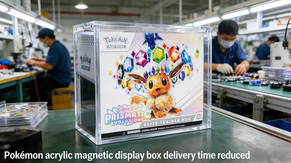 Jinda Exhibition Supplies – Pokémon Acrylic Magnetic Case Lead Time Reduced by 28.6% (from 14 to 10 Days)