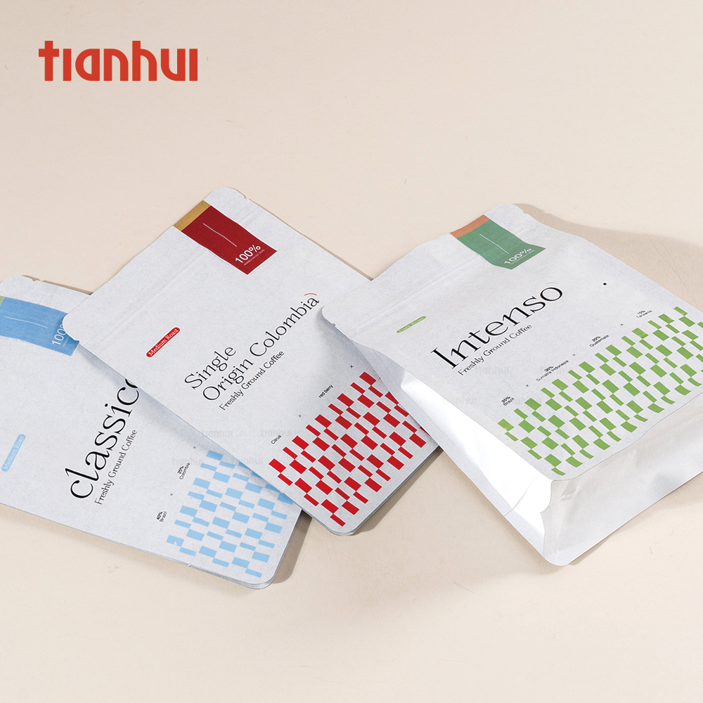 Tianhui Eco-Friendly Foldable Paper Box with Foil Pouch for Coffee Beans Gift Packaging Custom