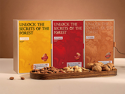Sealed Freshness: Premium Nuts in Golden Paper Box