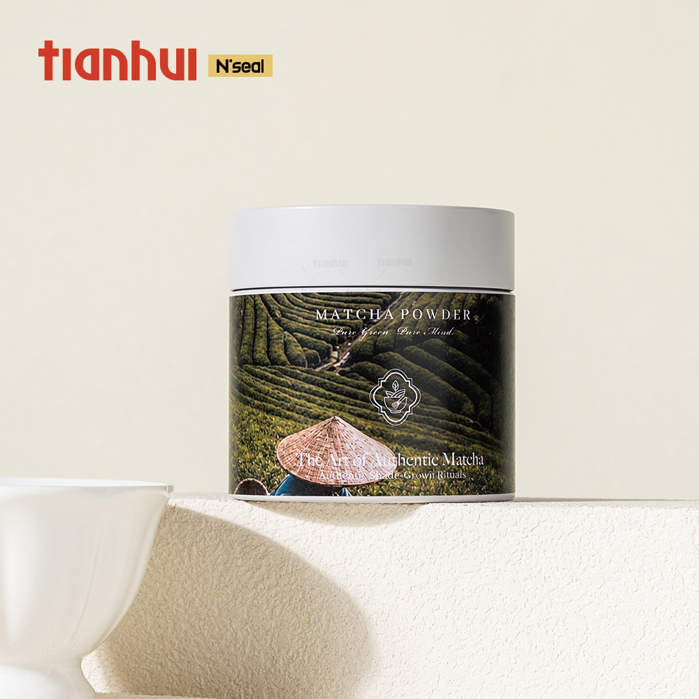 Tianhui Food Grade Metal Tins with Airtight Seal Screw Lid for Matcha Tea Powder Packaging