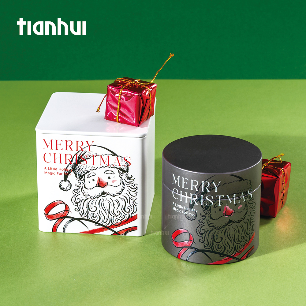 Tianhui Wholesale Square Wadah Timah untuk Hadiah Natal, Kotak Kemasan Logam Mewah dengan Logo Khusus