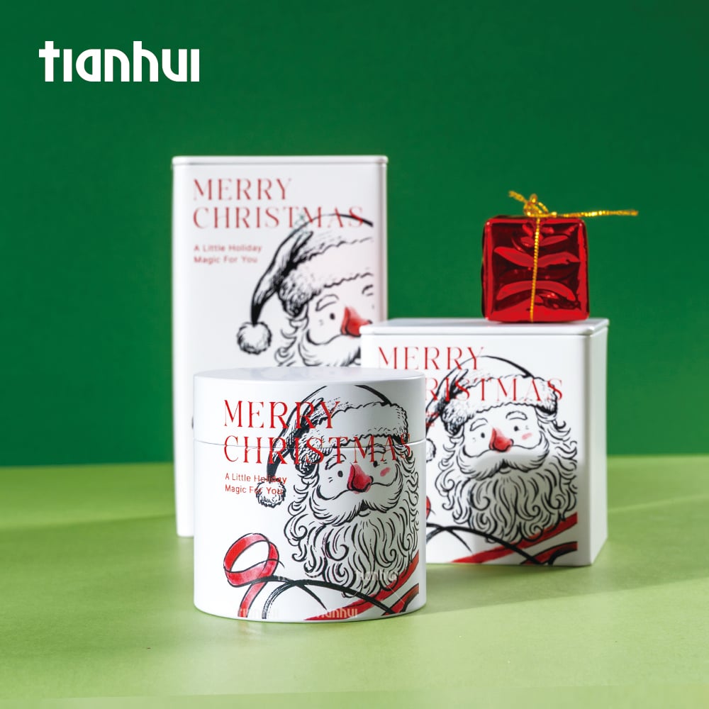 Tianhui Wholesale Square Wadah Timah untuk Hadiah Natal, Kotak Kemasan Logam Mewah dengan Logo Khusus