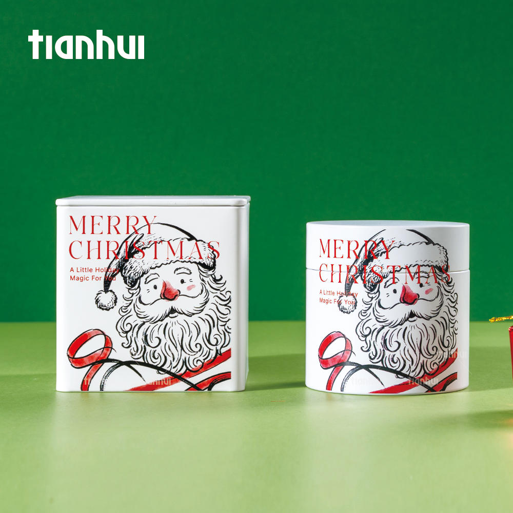Tianhui Wholesale Square Wadah Timah untuk Hadiah Natal, Kotak Kemasan Logam Mewah dengan Logo Khusus