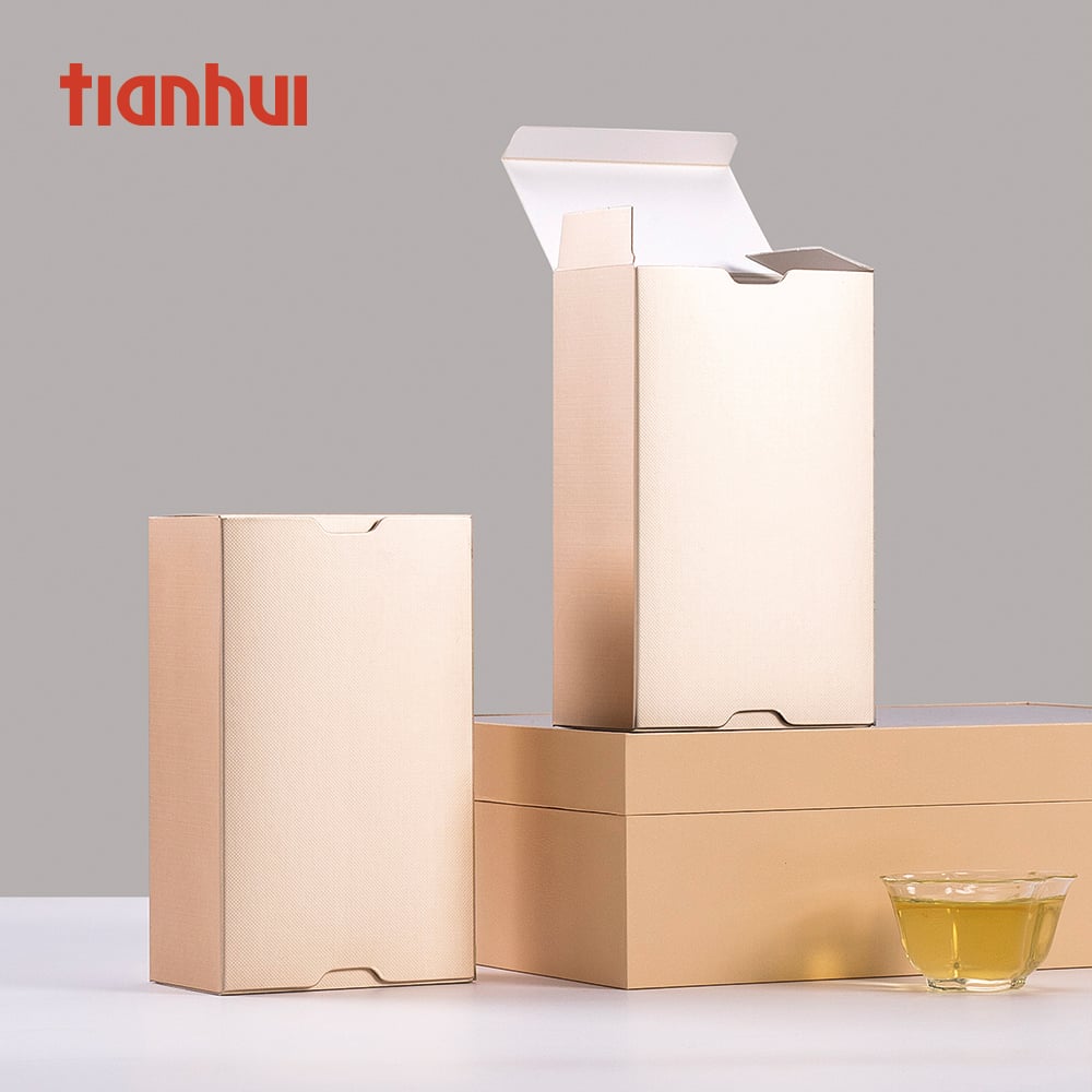 Small Gold Foldable Paper Box Suitable for Loose Tea Packaging