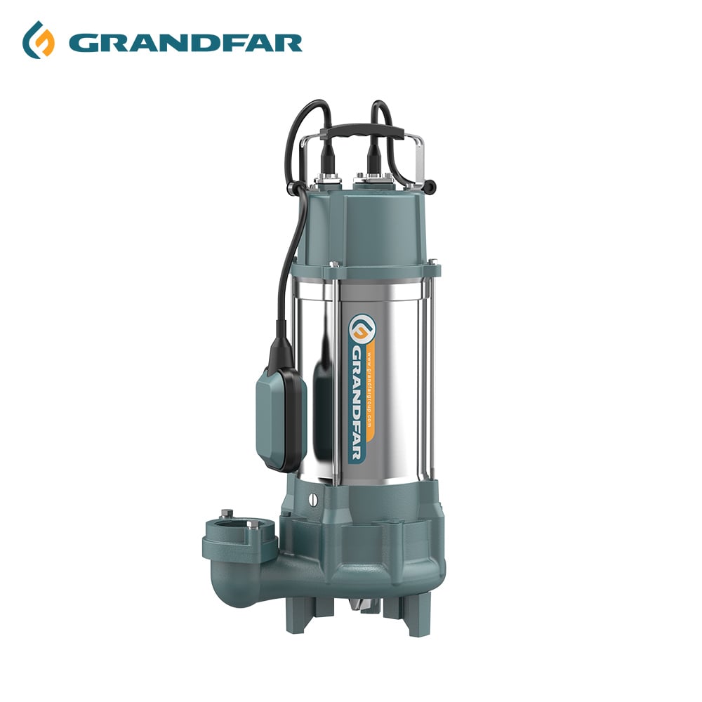 Grandfar GV1504K 2.5HP 1.8kW Stainless Steel Electric Sewage Water Pump 25M High Pressure 300L/min Commercial Submersible Pump