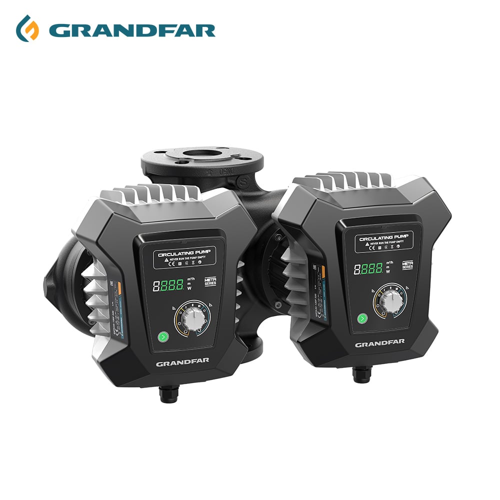 GRANDFAR 583L/min EEI 0.23 Dual Pump Industrial Hot Water Circulation Wide Frequency Conversion Clean Water Wet Rotor Pump