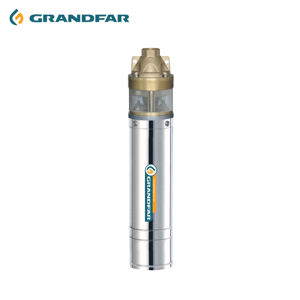GRANDFAR AC 220V Stainless Steel High Pressure Water Pump Submersible Electric Large Flow Copper Wire Deep Well Pump
