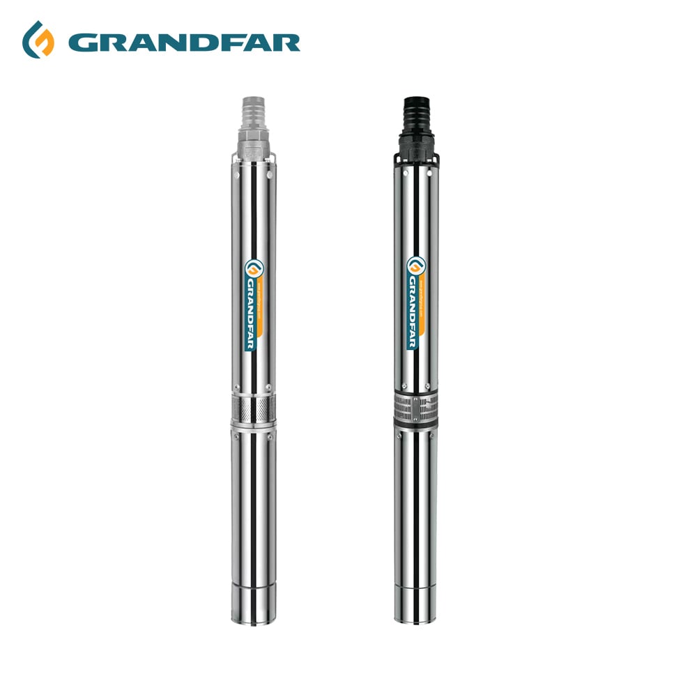 GRANDFAR 380V 4KW 5.5HP Electric Powered Multistage Stainless Steel High Head Borehole Irrigation Submersible Deep Well Pump