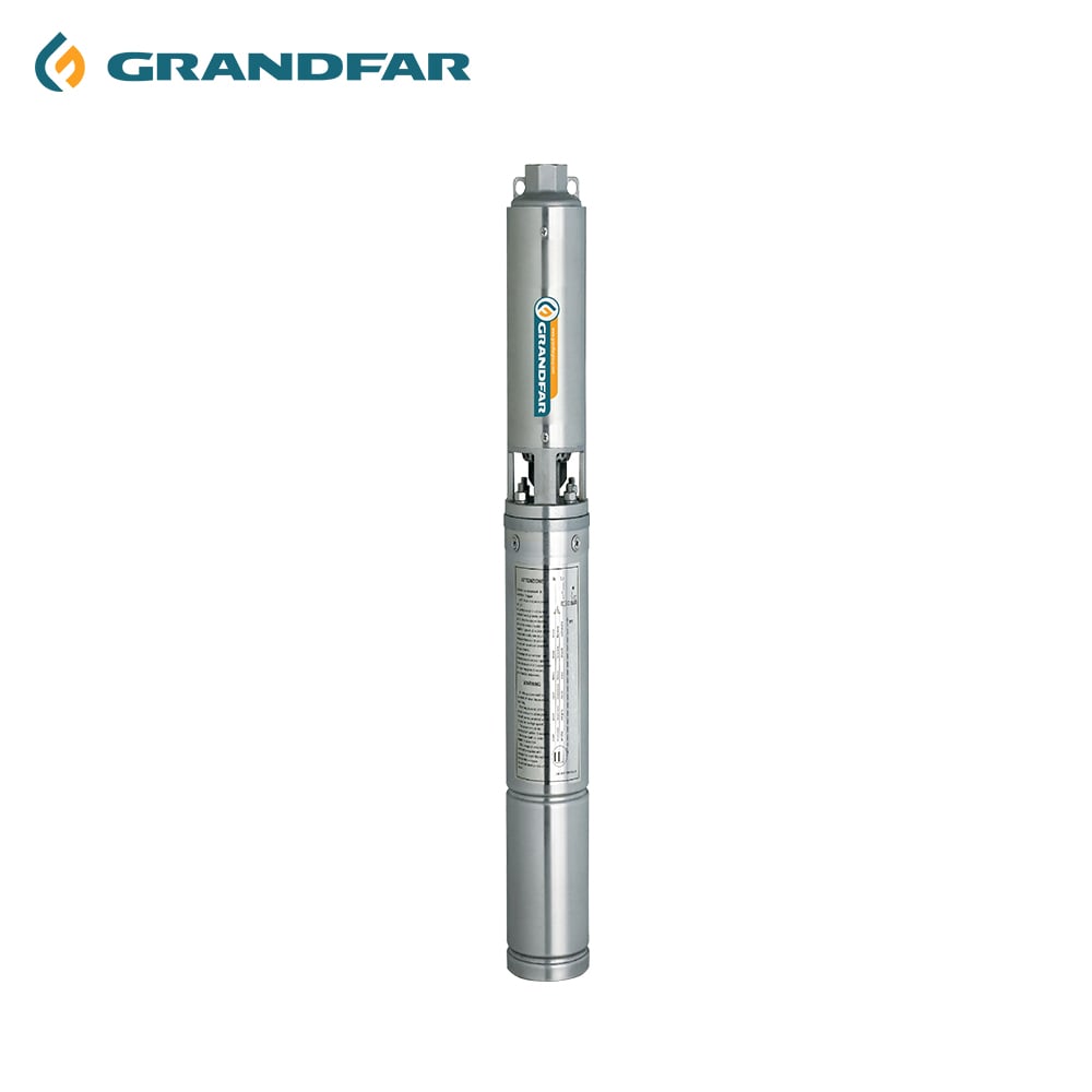 GRANDFAR 4 Inch 550w 126M Head Full Stainless Steel Borehole Pumps AC Inverter Submersible Deep Well Pump