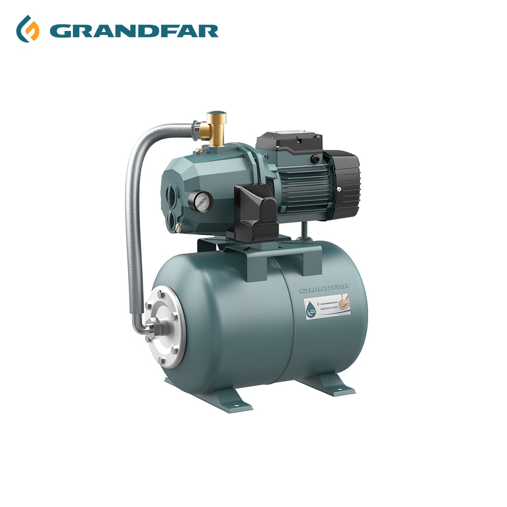 GRANDFAR 220V 1100W High Pressure Auto Pressure Pump 24L Tank 1.5 Hp Clean Water OEM Surface Jet Water Pump