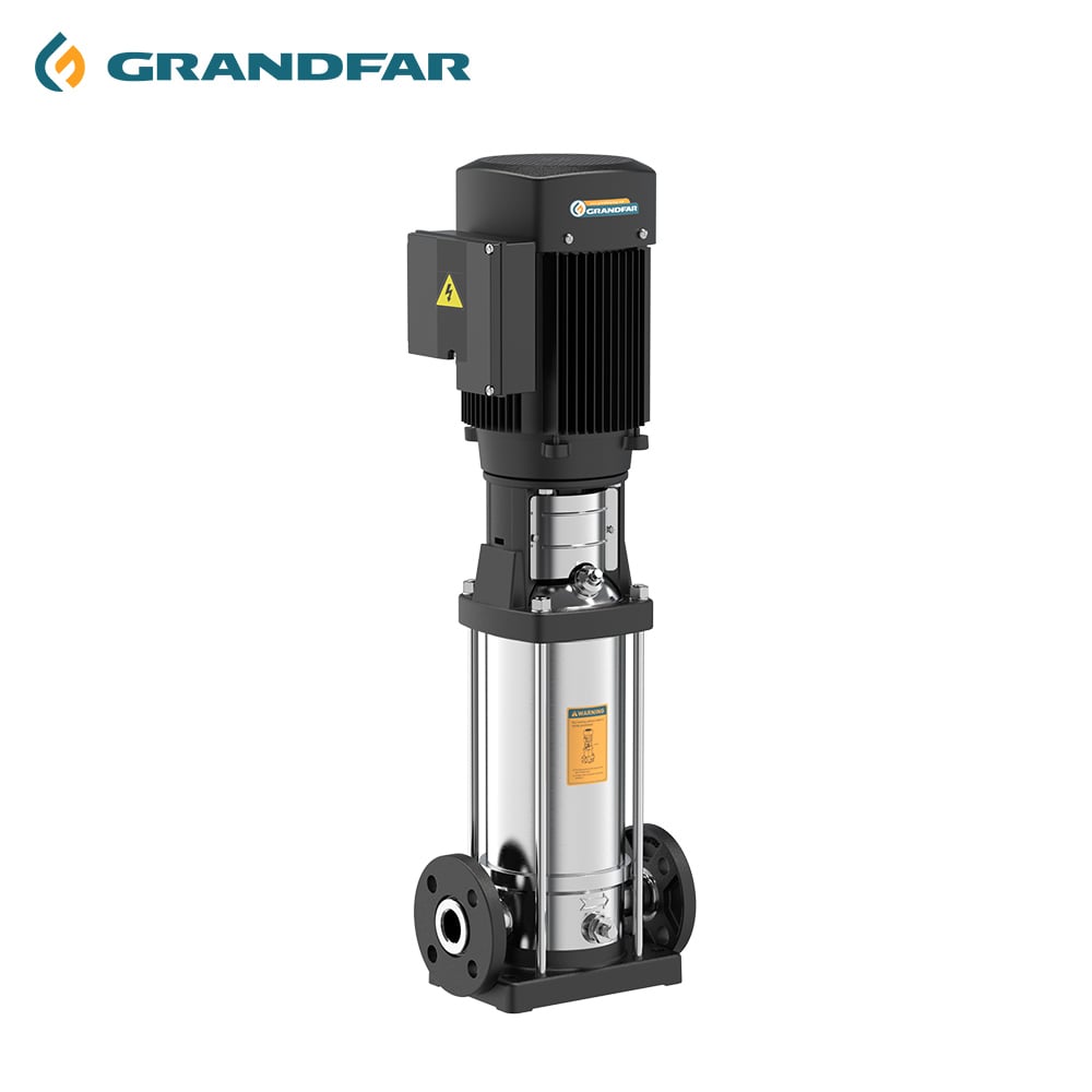 GRANDFAR 220V 750W 80M Head High Efficiency Vertical Industrial Stainless Steel High Pressure Centrifugal Pump