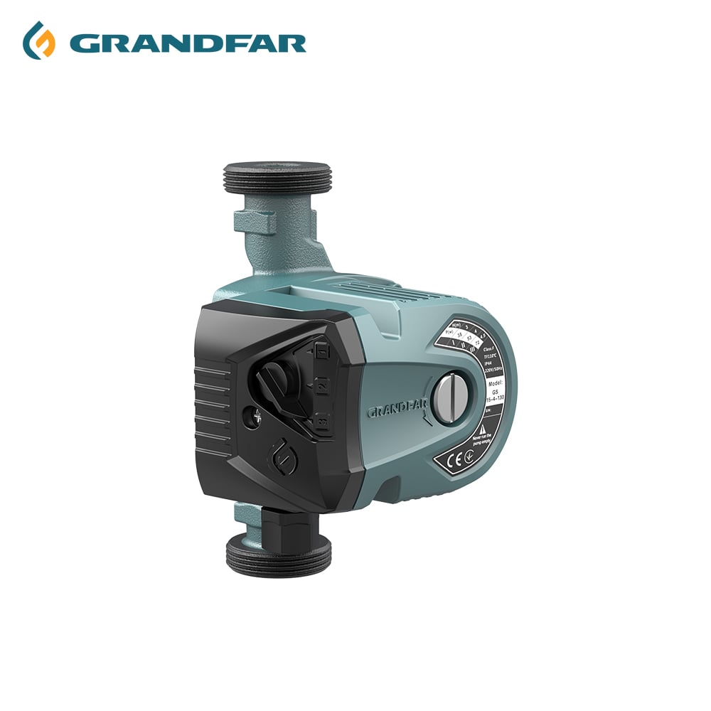 Grandfar 6m Head 46W 67W 93W Small Water Pump Quiet Frequency Controlled Three Speed High Pressure Hot Water Circulation Pump