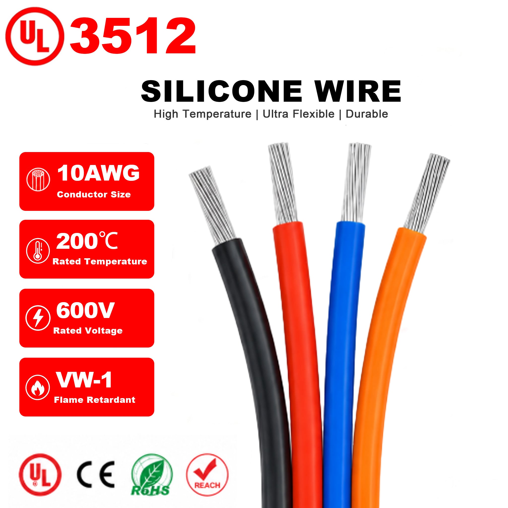 Výrobce vlastních silikonových vodičů | flexibilní silikonový kabel UL3512 s měděným vodičem potaženým cínem