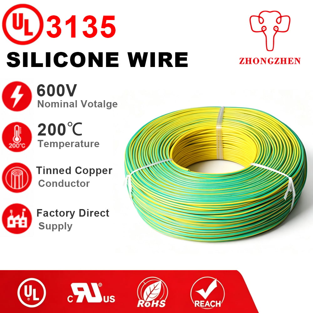 Pengilang Wayar Silikon UL3135 | Kabel Suhu Tinggi Dengan Konduktor Tembaga Berstannum