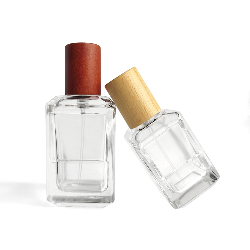 botol minyak wangi kristal semula jadi segi empat mewah 30ml 50ml, reka bentuk kilang borong dengan pam penutup