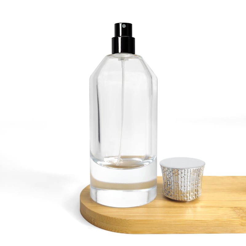 Botol kaca minyak wangi bulat kosong mewah 100ml, pam semburan kabut halus, botol minyak wangi dengan kotak