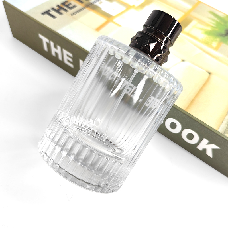 50 ml, 100 ml cylindryczna pusta butelka perfumowa, kryształowa przezroczysta szklana butelka dozownika perfum, butelka natryskowa pod ciśnieniem